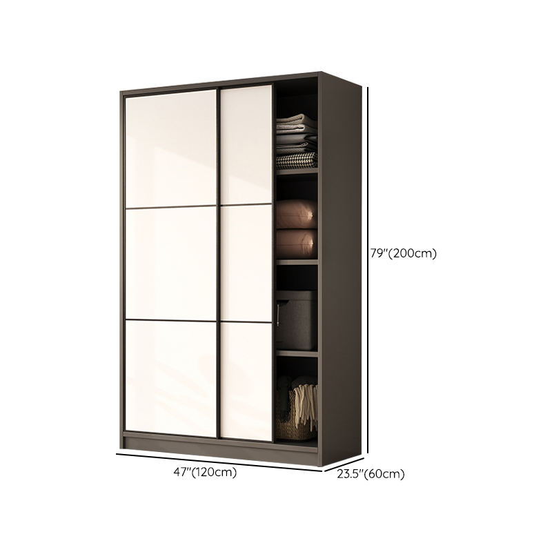 Detached Timber Gray Wardrobe Armoire with Soft Close Door, Interior Shelves and Hanging Rod, Soft Close Drawer Included/Not Included - image 7