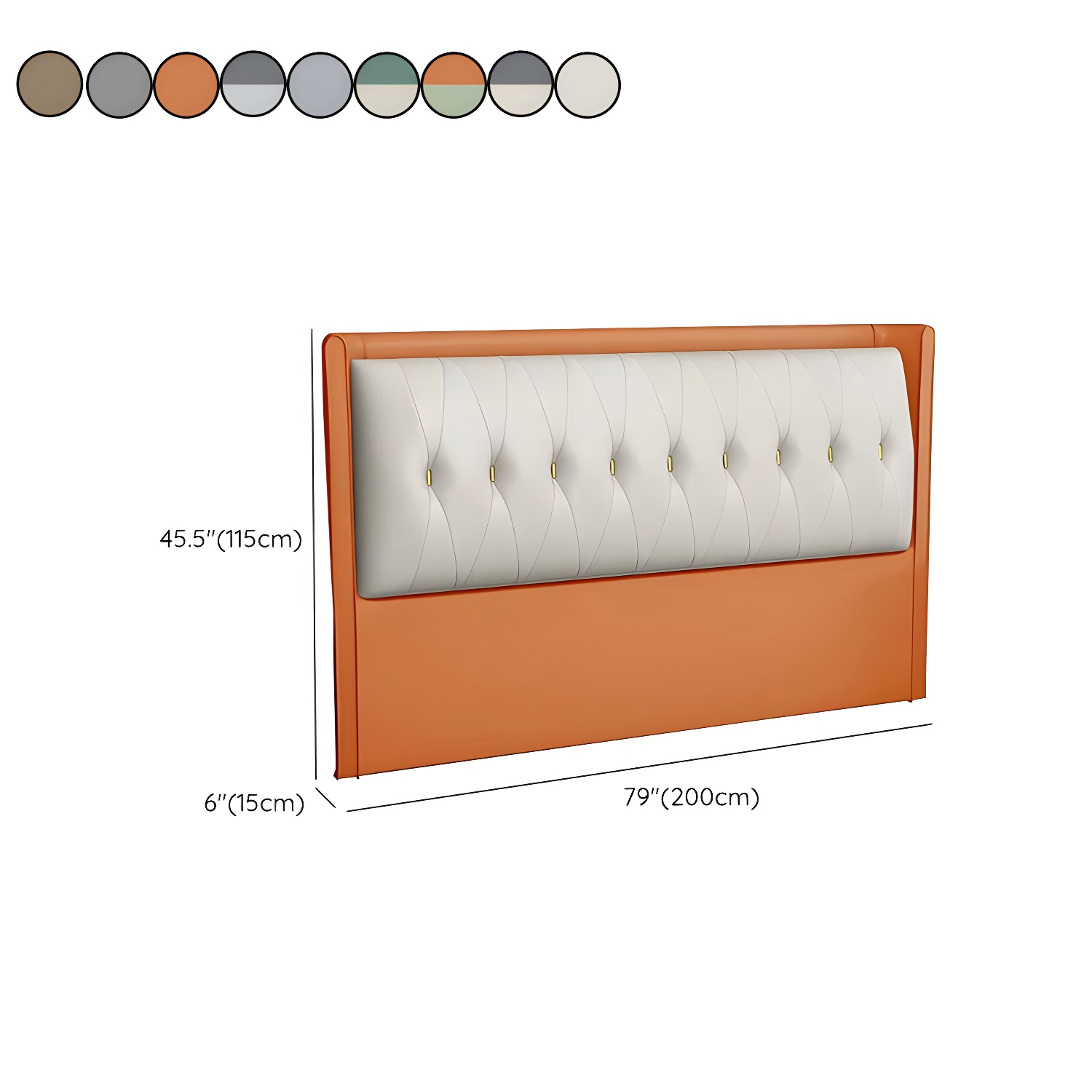 Contemporary Headboard Bed with Tufted Leather Upholstery in Rectangular - image 28