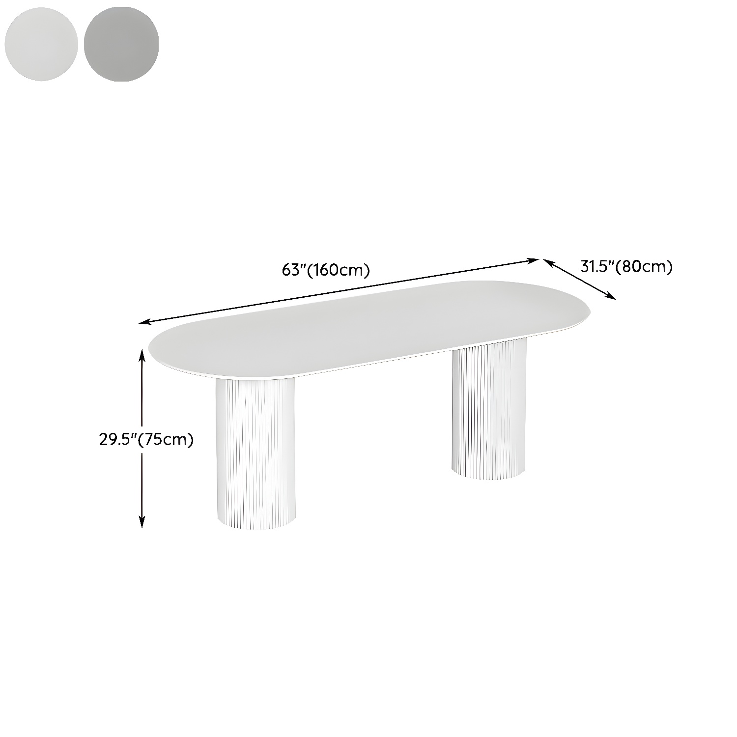 Stylish White Stone Kitchen & Dining Table with Adjoining Pedestal Base - image 16