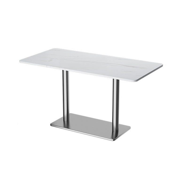 Trendy/Art Deco White Sintered Stone Dining Table, Fixed Mechanism, Seats 2, Scratch-immune - image 3