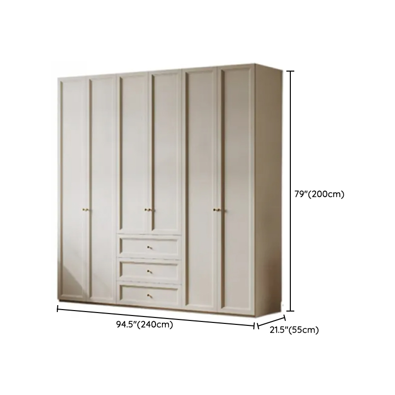 Chalk Modish Self-supporting Cabinet Armoire with Soft Close Drawer, Soft Close Door, and Hinged Hanging Rod - image 16