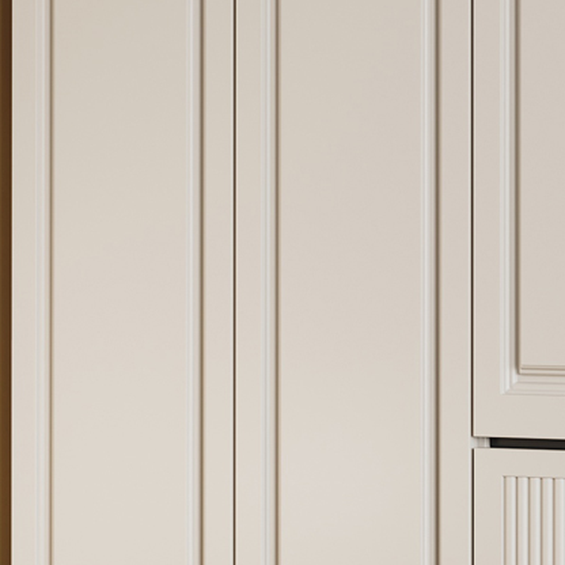 White Minimalist Manufactured Wood Independent Wardrobe Closet with Soft Close Drawer, Soft Close Door, and Interior Shelves - image 4