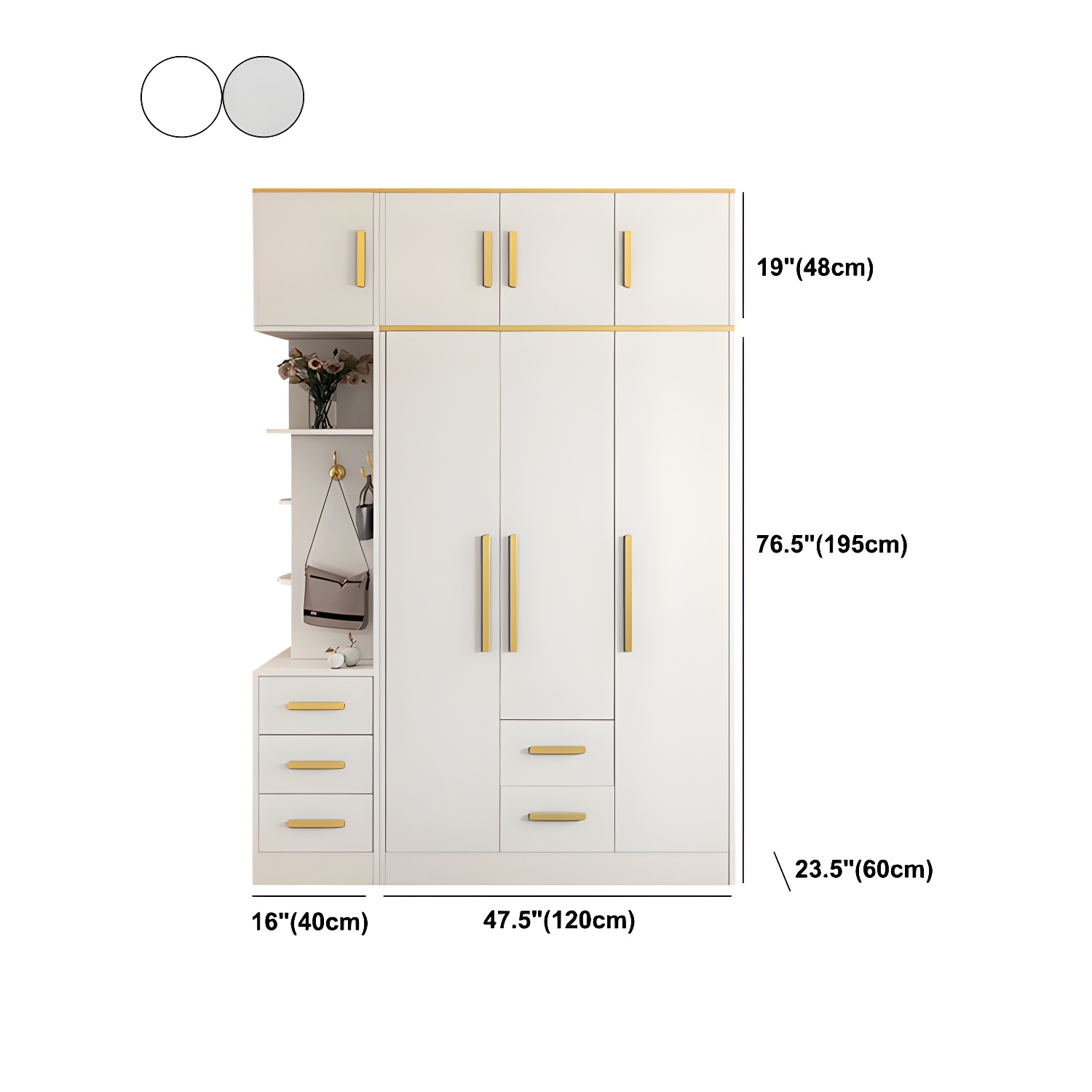 Contemporary Style Wardrobe Wooden Wardrobe Closet with Drawer - image 30