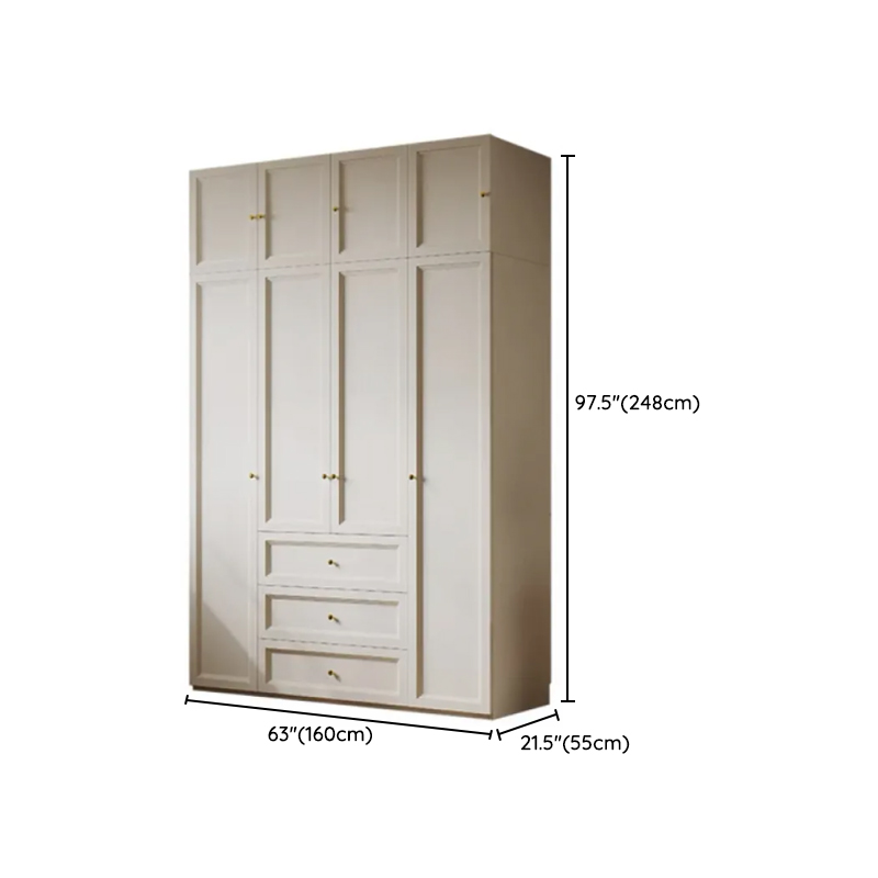 Chalk Modish Self-supporting Cabinet Armoire with Soft Close Drawer, Soft Close Door, and Hinged Hanging Rod - image 21