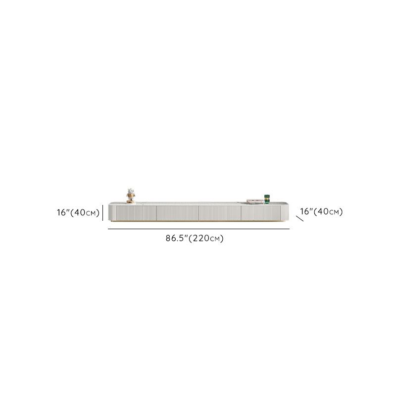 Simple Chalk Sintered Stone Rectangular TV Stand with 6-Drawer/4 Drawers/3-Drawer & Cable Management - image 8