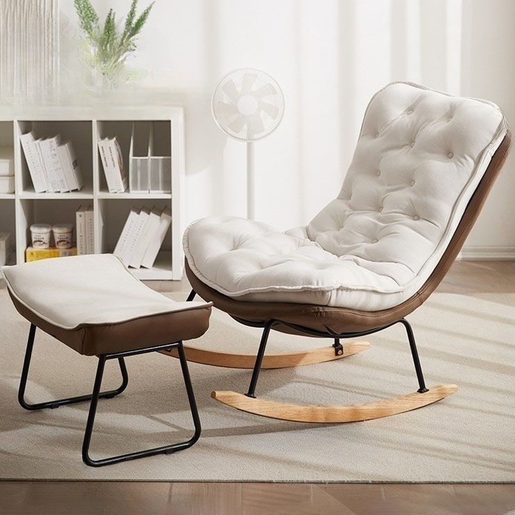 Modish Sand Ash Upholstered Rocking Accent Chair with Spindle Back and Stain Resistant - image 13