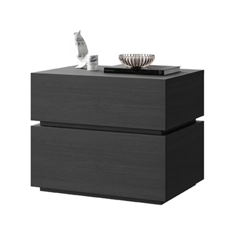 Organic Modern Nightstand With Drawer Organization Featuring 2 Drawers and Real Wood Countertop