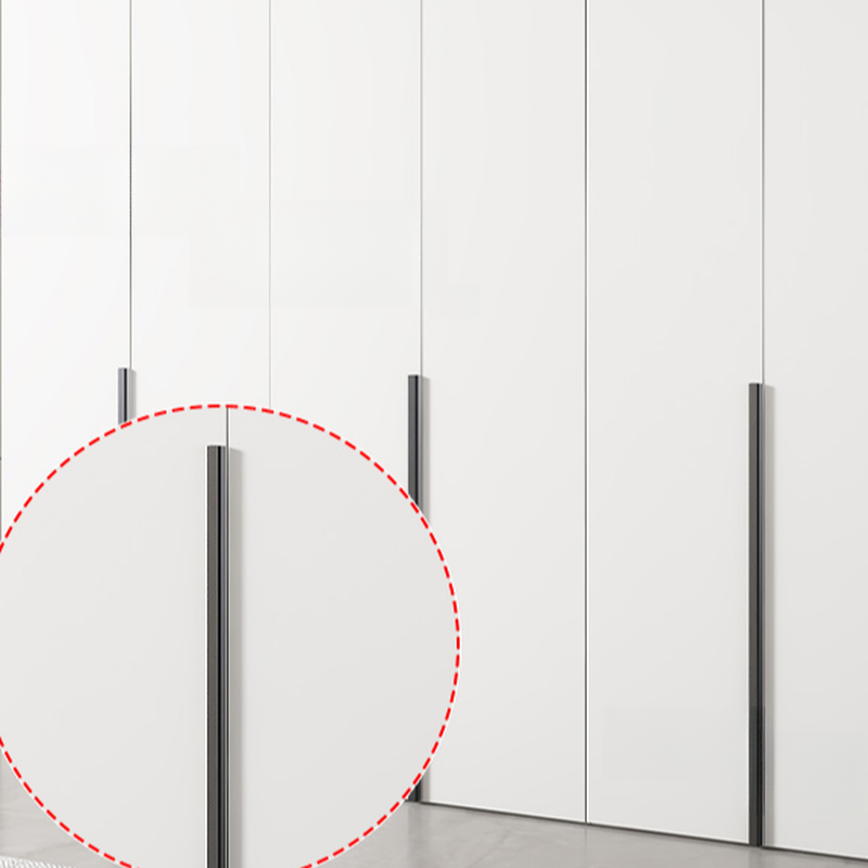 Chalk Modish Laminate Wardrobe Closet with Soft Close Door, Interior Shelves, and Clothing Rod - image 3