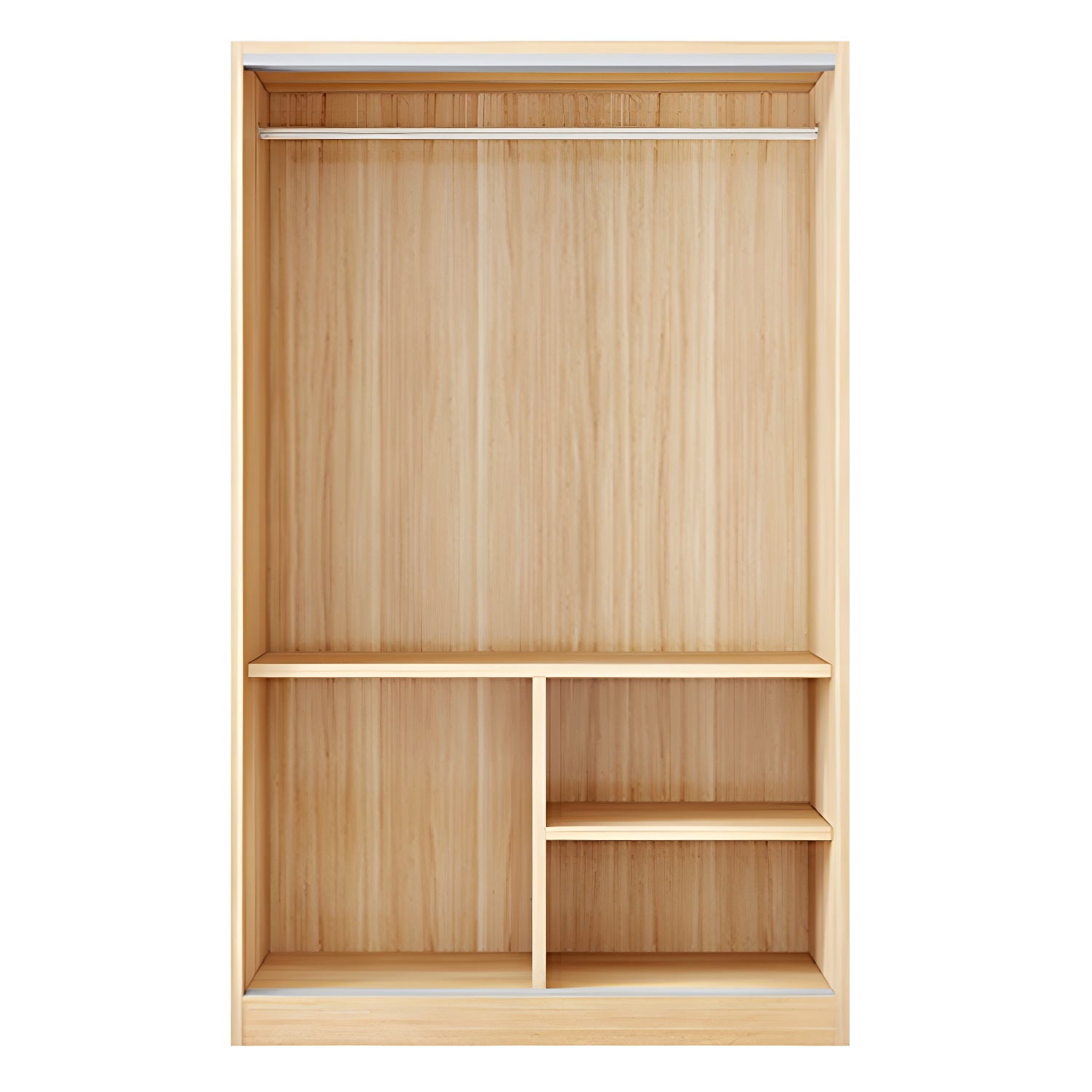 Contemporary Wood Wardrobe Armoire with Sliding Doors, Clothing Rod, and Interior Shelves - image 10