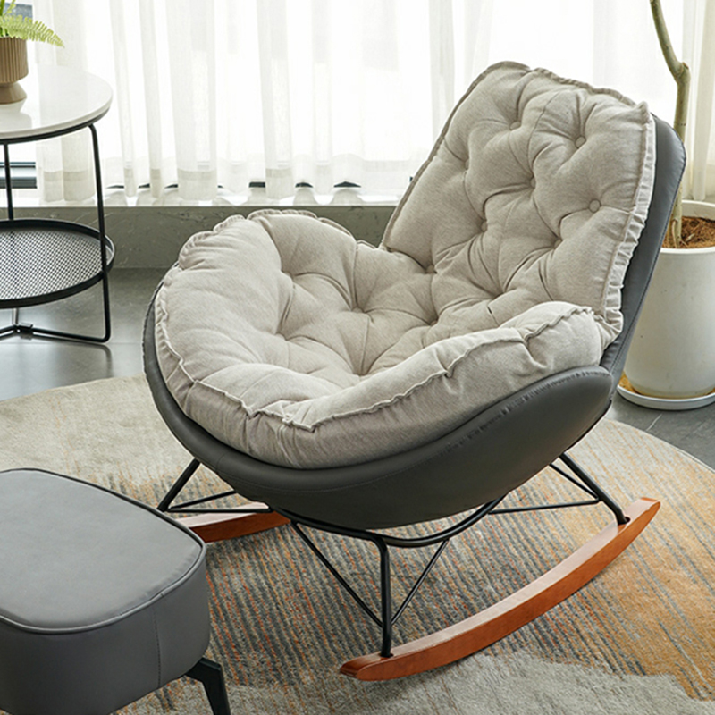 Ergonomic and Stationary Solid Wood Maternity Rocking Chair with Back and Flared Arm - image 22