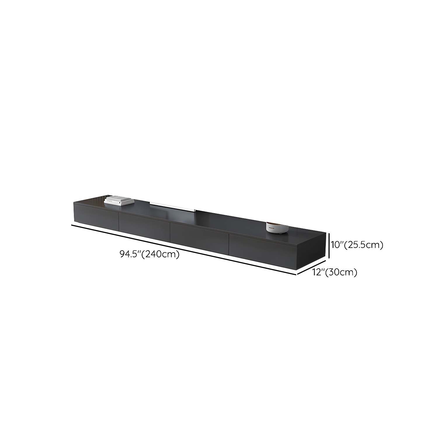 Black Modern TV Stand with Low Height and Drawers for Organized Cable Management & No Open Storage - image 19