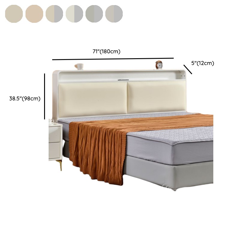 Minimalist Free-standing Standard Full(54"W x 75"L)/Twin(38"W x 75"L) Panel No Distressing with Shelves Included and Illuminating in Lumber - image 16