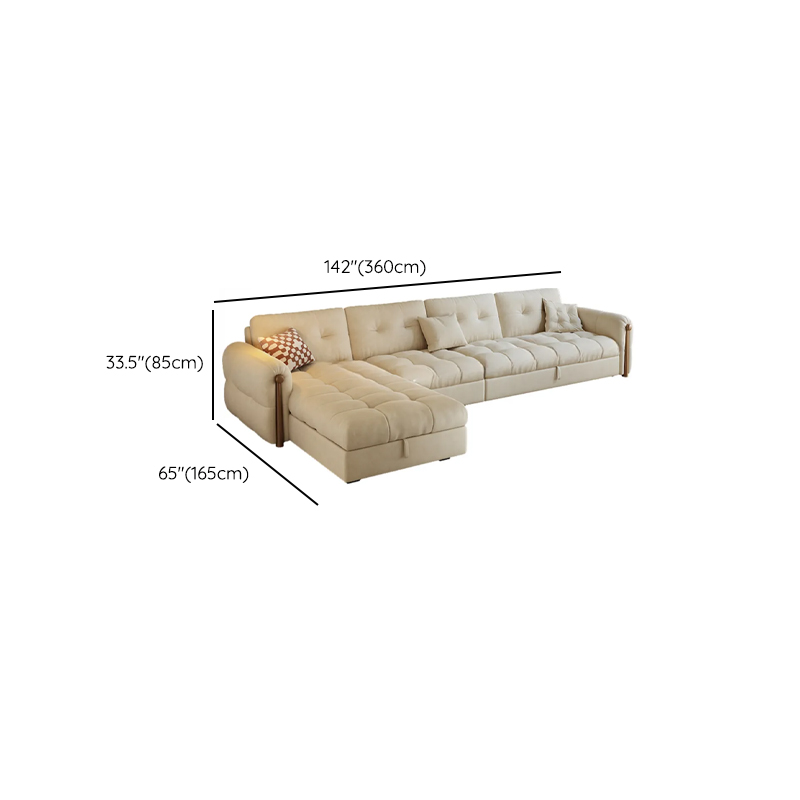 L-Shape/Straight Sofa/Sofa Chaise with Under-seat-storage, Left Hand Facing Orientation, Round Arm, and Button-tufted Details - image 14