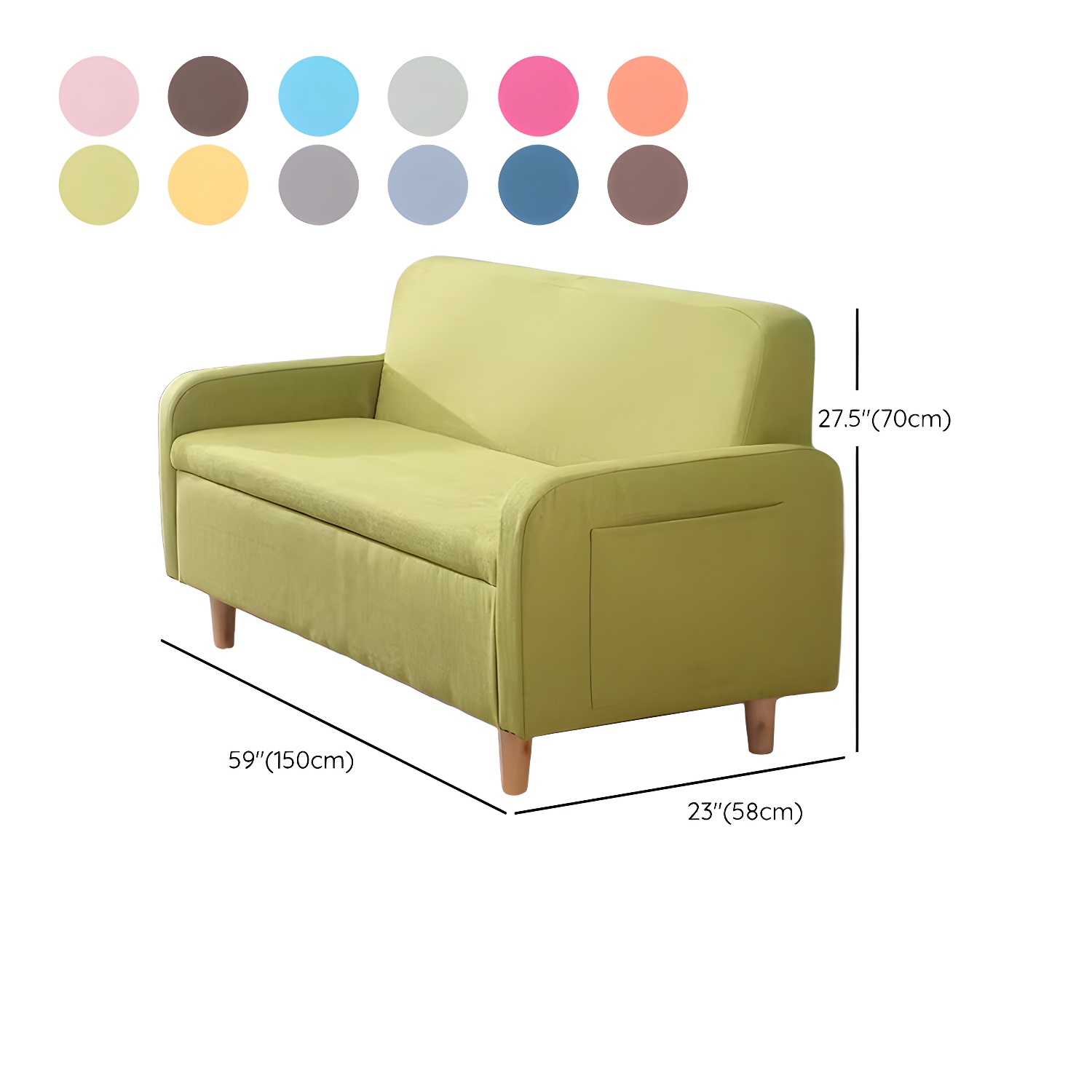 Contemporary Azure/Brown/Magenta Standard Sofa with Hidden Storage - image 26