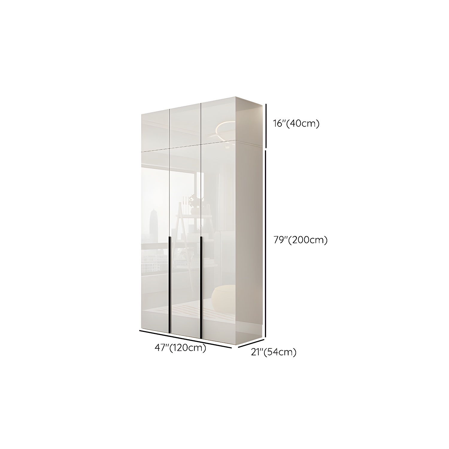 Hinged Wardrobe Armoire with Shelves White Wardrobe Closet for Home - image 23