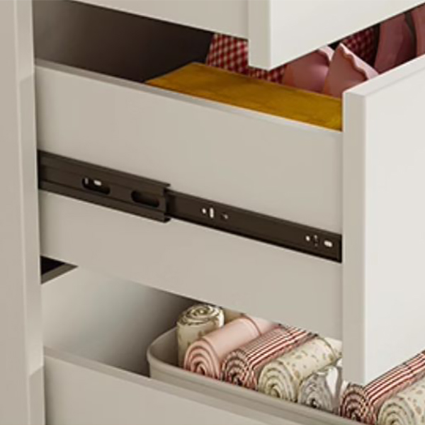 Fashionable Sliding Door Storage Wood Wardrobe with Metal Clothing Rod and Shelves in White Color - image 10