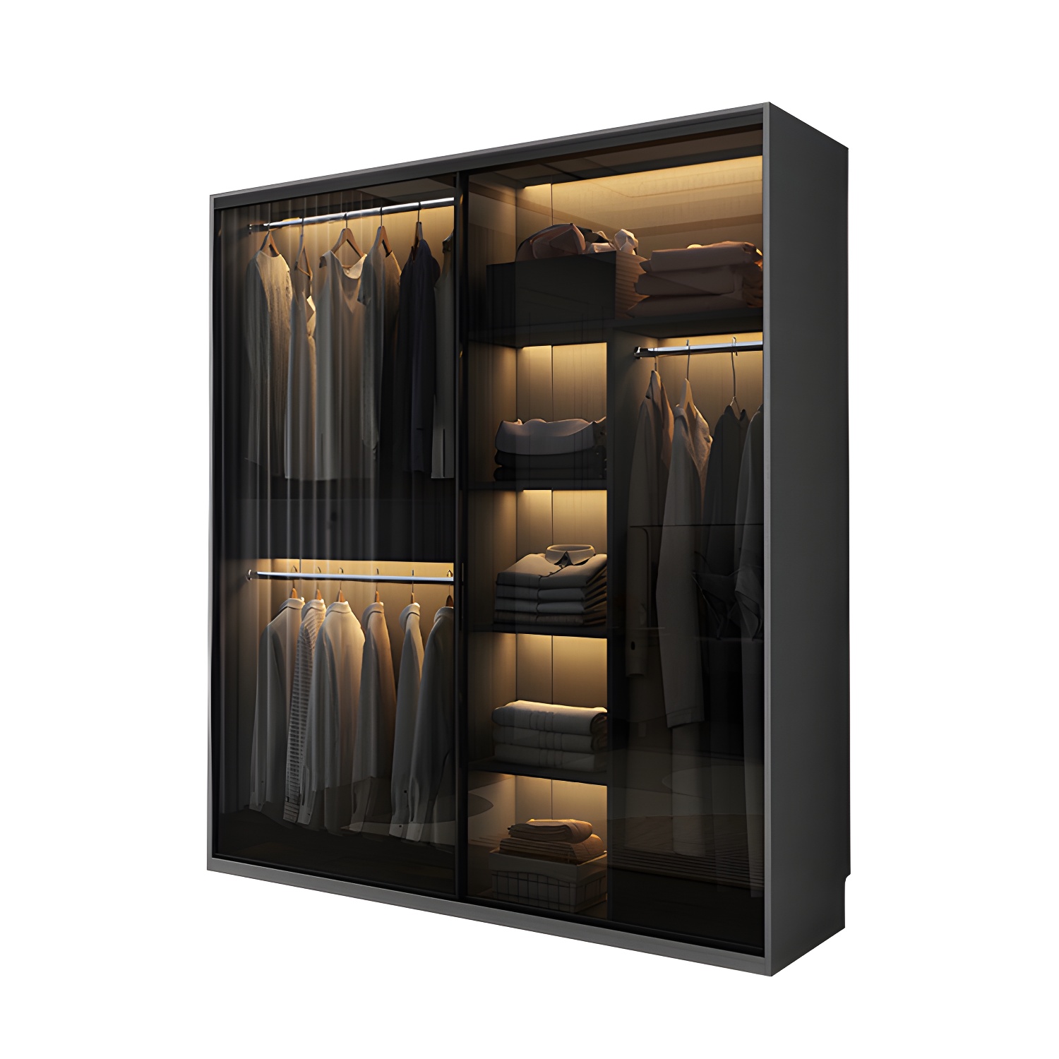 Mirrored Finish Cabinet with Glass Door Modern Interior Storage Cabinet without Lighting - image 5