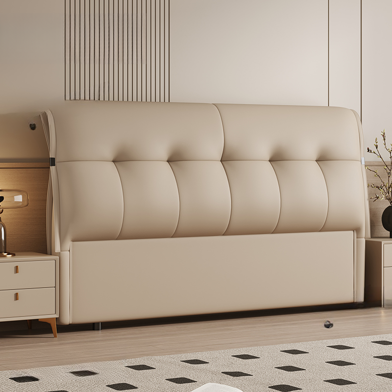 Simplistic Panel Headboard with No Distressing, Piled Tufted Rectangular Design for King/Queen/Full Bed, Sponge Upholstery Fill, Standard Height