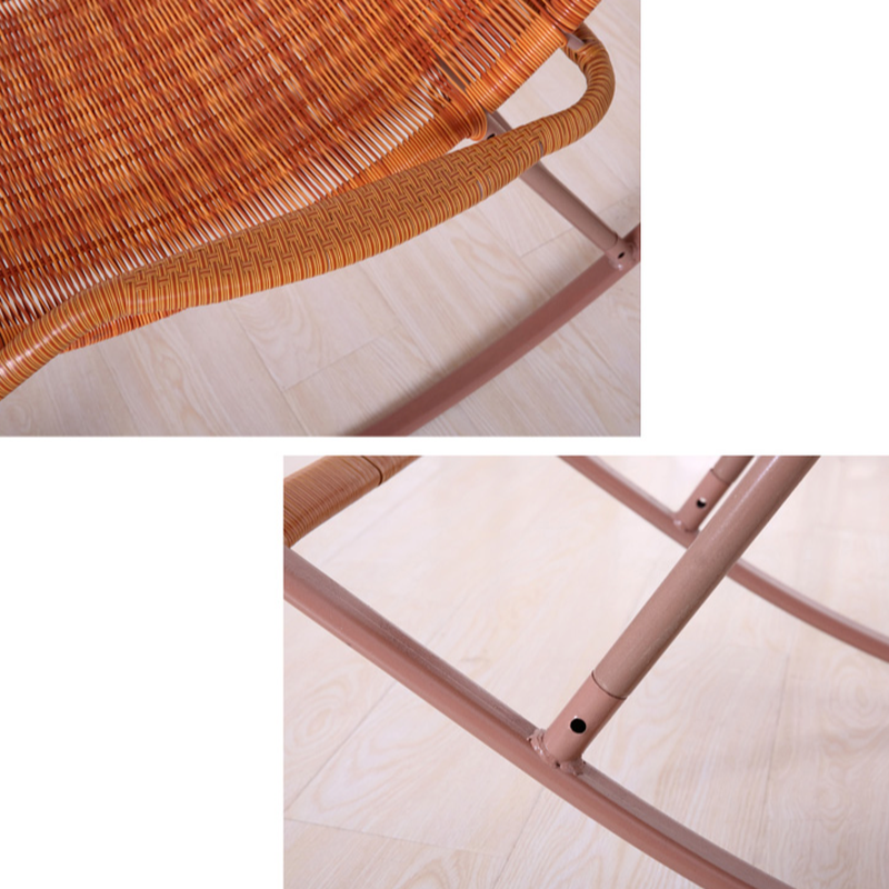 Ergonomic Wicker Front Porch Rocking Chairs with Rear Back, Stationary - image 30