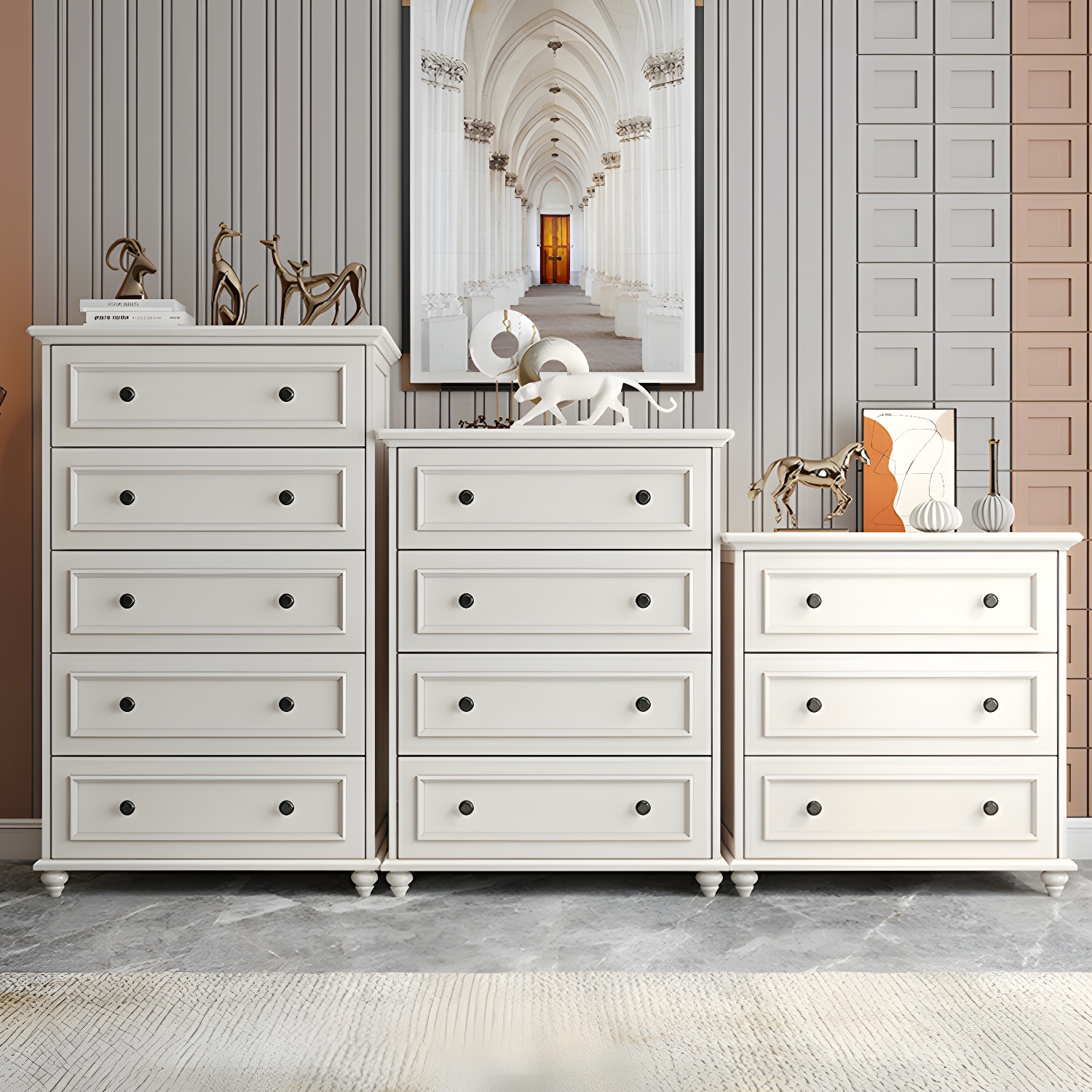 Solid Wood and Soft-Close Drawers Modern Chest with Wood Top - image 10
