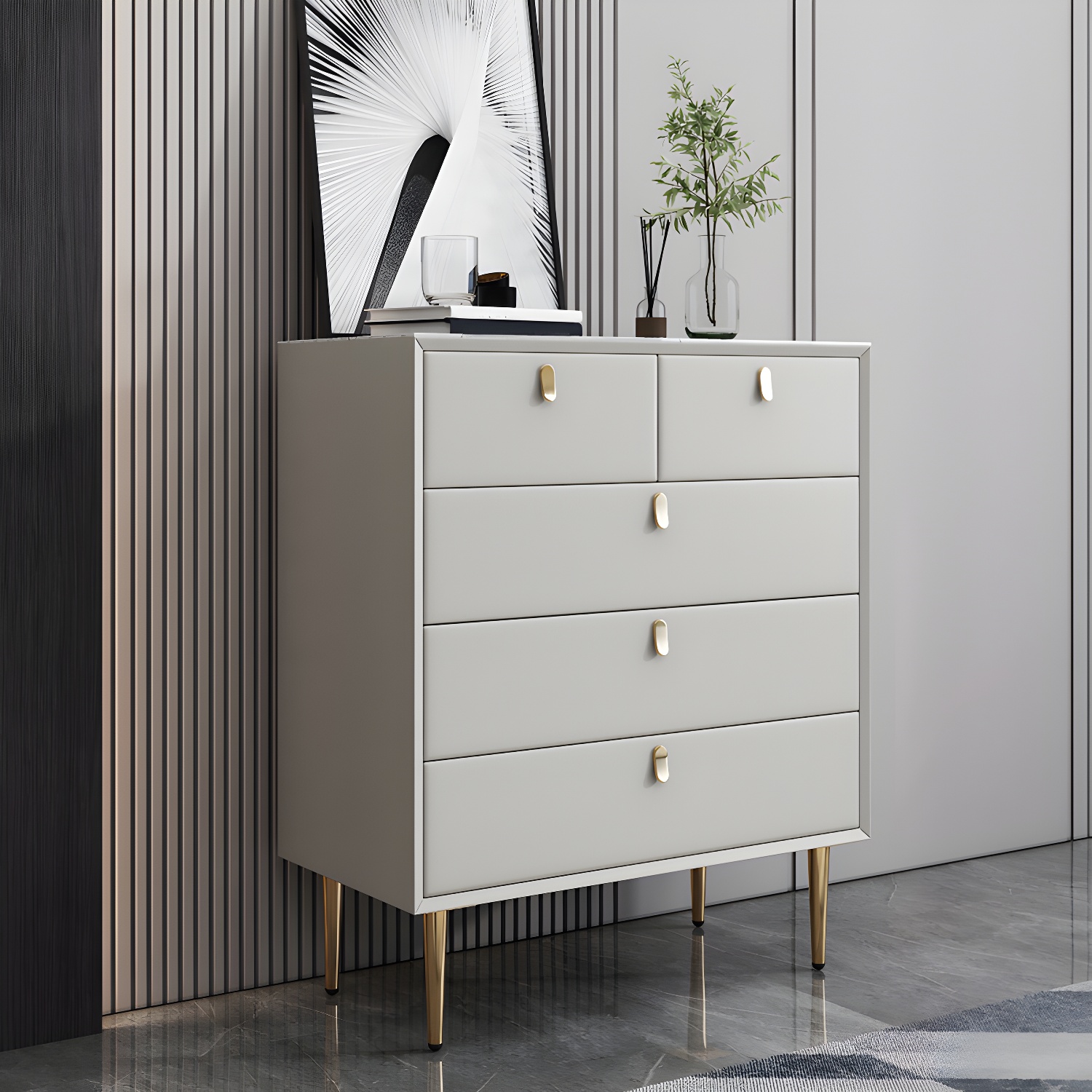 15.6-inch W Storage Chest Classic Glam Dresser with 5/6/7/9 Drawers - image 3