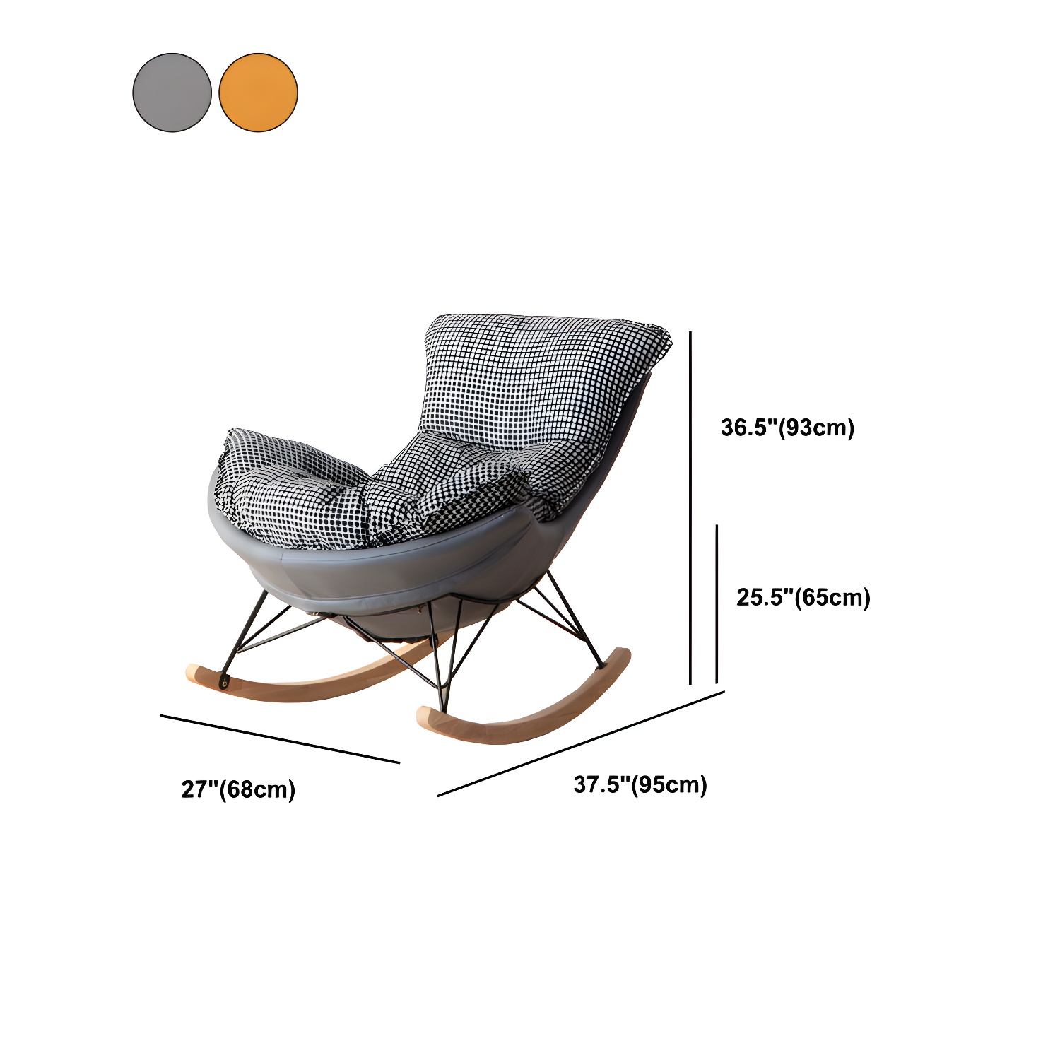 Modern Rocking Chair Solid Wood Rocker Chair with Light Legs - image 29
