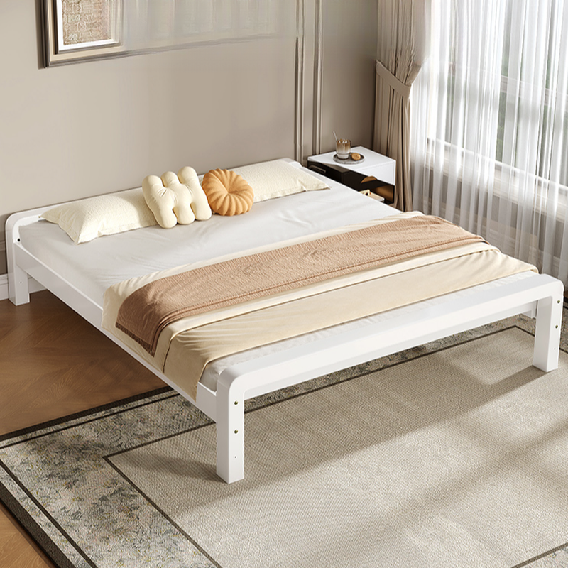 Solid Color Platform Bed with Steel Frame for Living Room - image 4