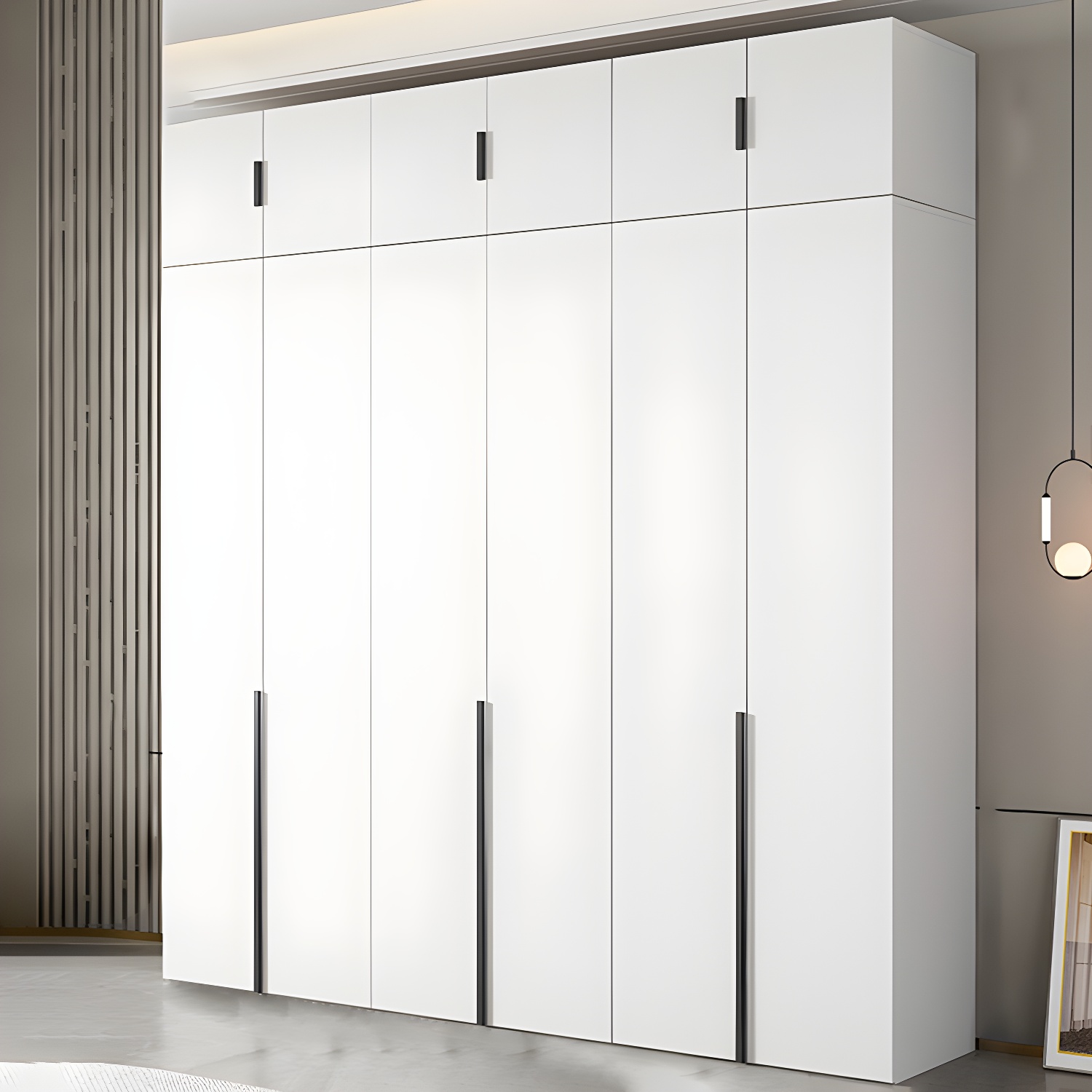 White Wood Wardrobe Armoire with Hinged Doors and Shelves Included - image 4