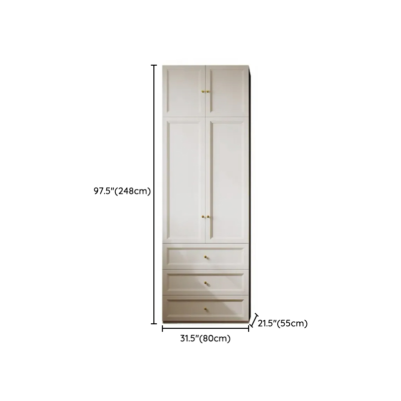 Chalk Modish Self-supporting Cabinet Armoire with Soft Close Drawer, Soft Close Door, and Hinged Hanging Rod - image 18