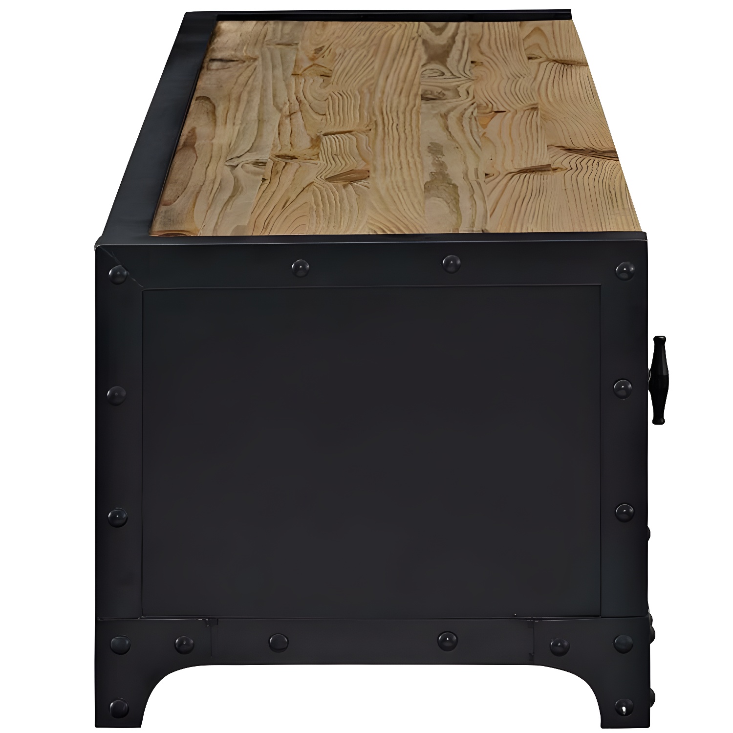 American Retro Industrial Style TV Cabinet Iron Art Solid Wood Bedroom TV Stand - image 7