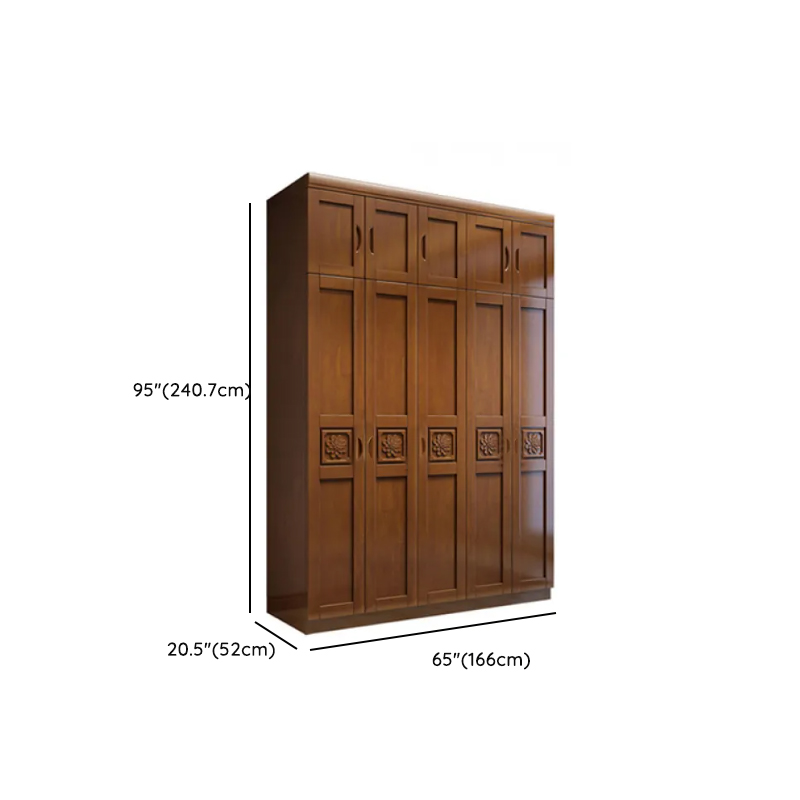 Vintage Sepia Lumber Wardrobe with Soft Close Drawer, Soft Close Door, Interior Shelves, and Hanging Rod - image 24