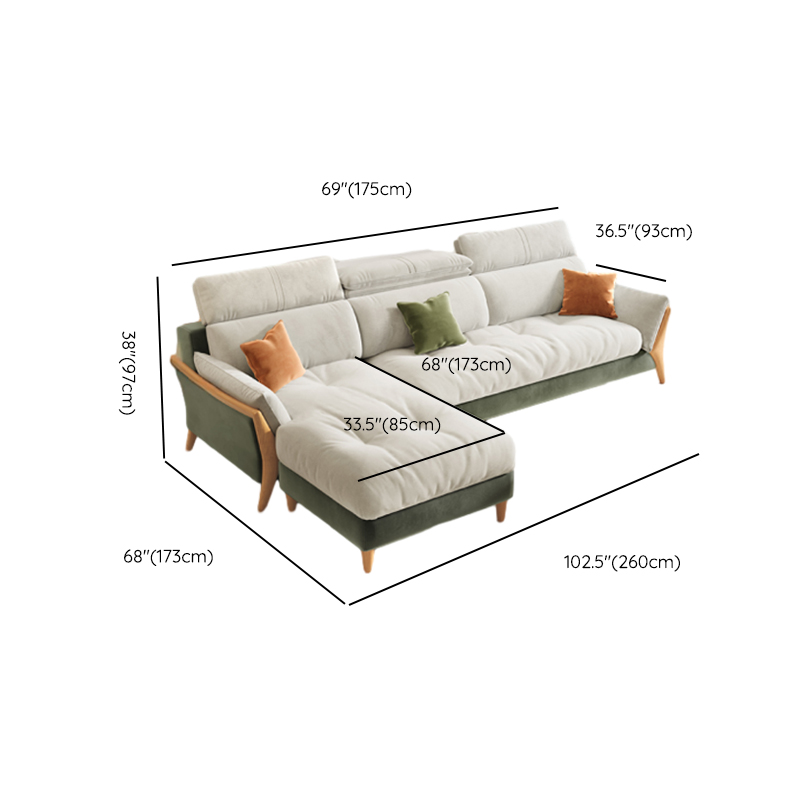 Straight/L-Shape Chalk Sofa/Sofa Chaise with Horizontal/Left Orientation and Standard Foam Seat Fill - image 18
