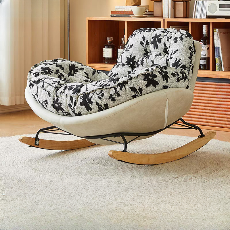 Modern Scratch-tolerant Upholstered Rocking Chair with Padded Comfort - image 3