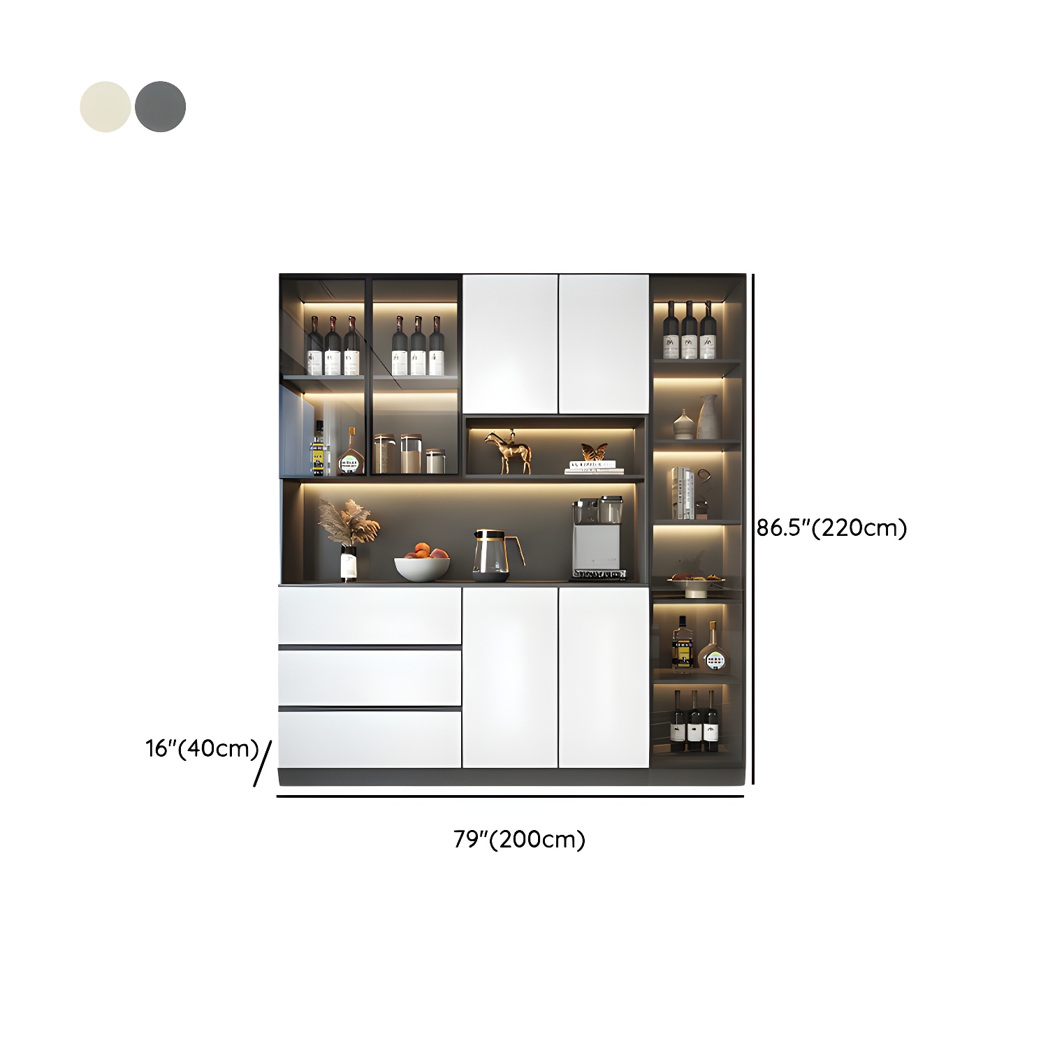 Modern Living Room Manufactured Wood Sideboard with Lighting - image 27