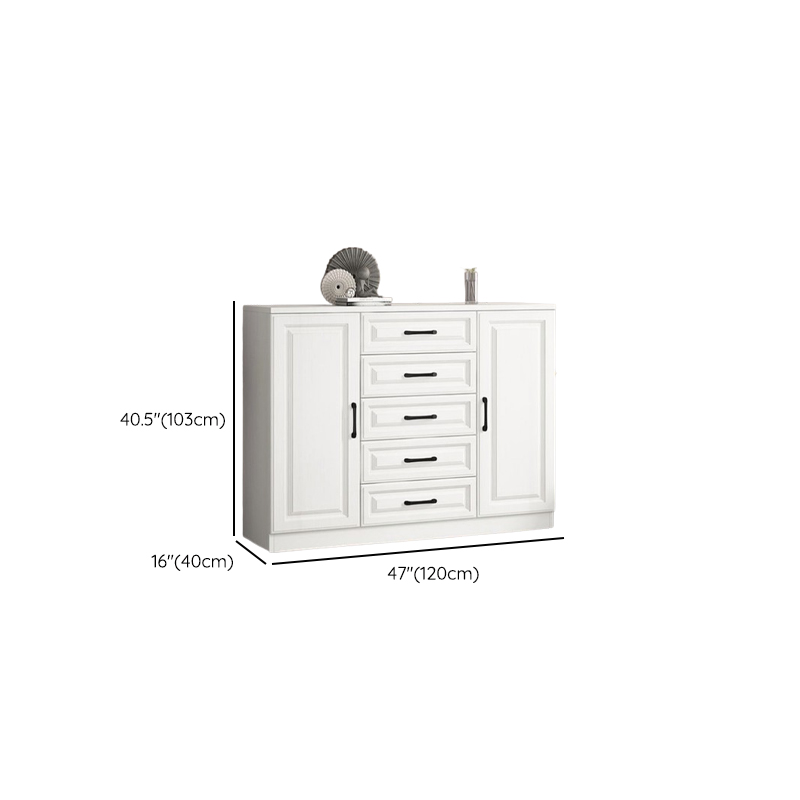 Modern Standalone Timber Utility Cabinet with Storage Drawer and Pull Bars in White - image 10