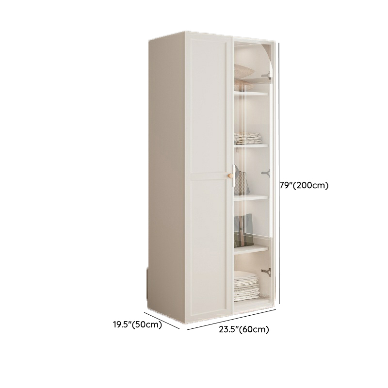 Modern White Wardrobe Armoire with Clothing Rod and Shelves - Soft Close, No Distressing - image 17
