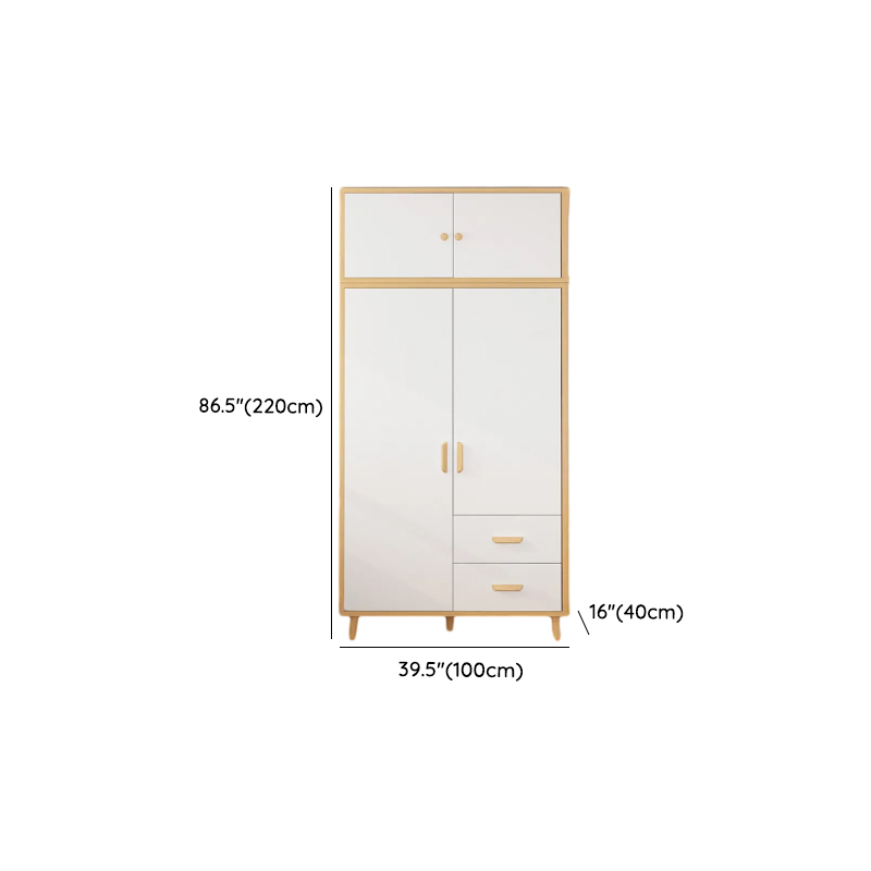 Natural Finish Self-supporting 2-Drawer Wardrobe in Solid and Manufactured Wood - image 25