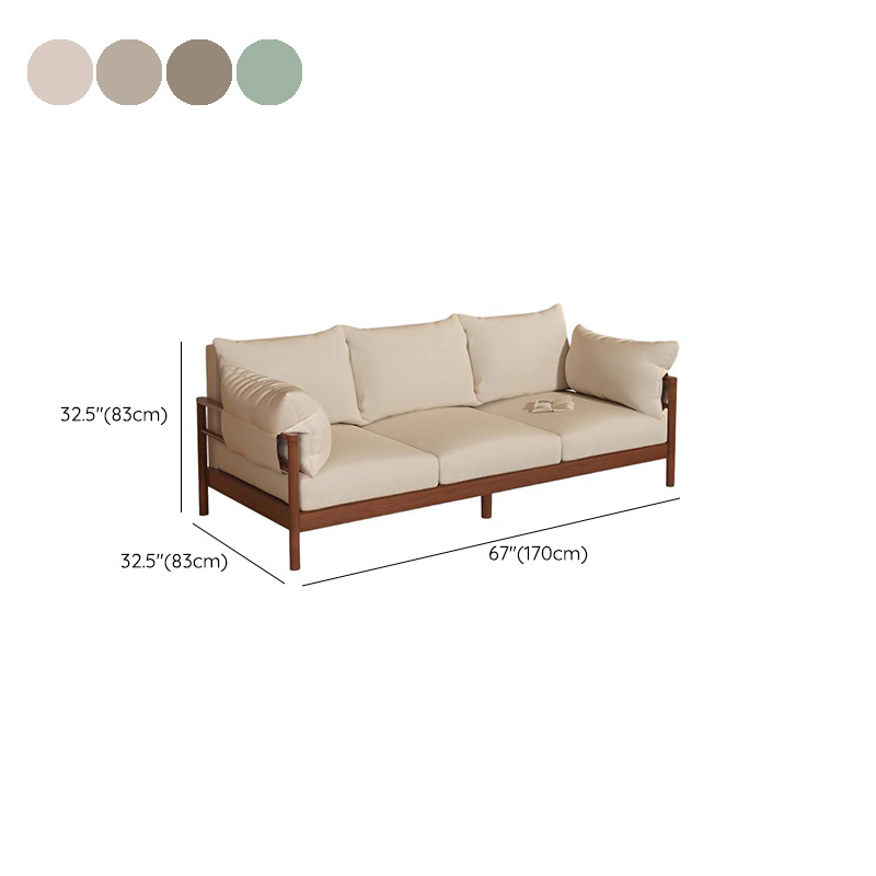 Contemporary Modern Solid Color Stain Resistant Standard Sofa in Light Gray/Off-White/Amber Color with Armrest, Seats 3, and Slipcover - image 15