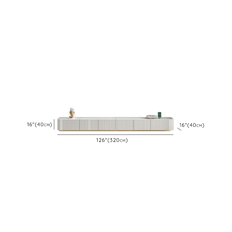 Simple Chalk Sintered Stone Rectangular TV Stand with 6-Drawer/4 Drawers/3-Drawer & Cable Management - image 14