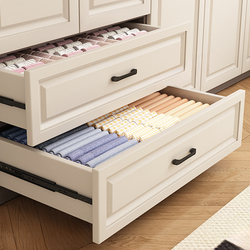 Chalk Minimalist Manufactured Wood Cabinet Armoire with 2-Drawer, Soft Close Door, Interior Shelves, and Clothing Rod - image 4