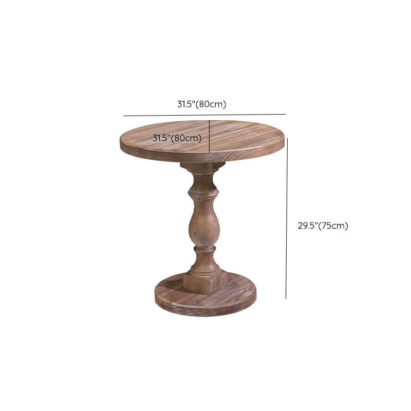 Standard Height 2 Seater Traditional Natural Pedestal Wood Kitchen Table - image 11