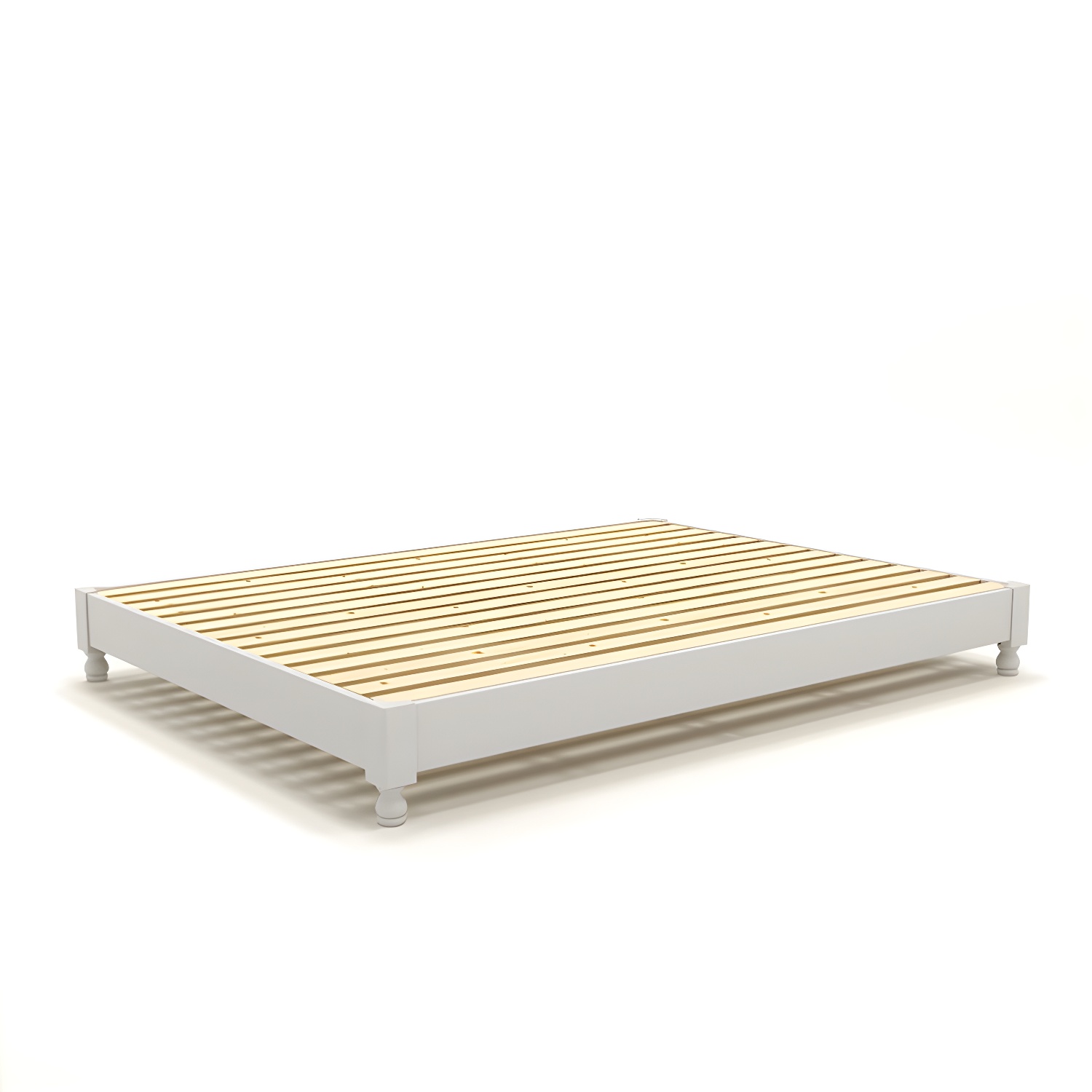 Solid Wood Standard Bed Contemporary Rubberwood Platform Bed with Legs - image 3