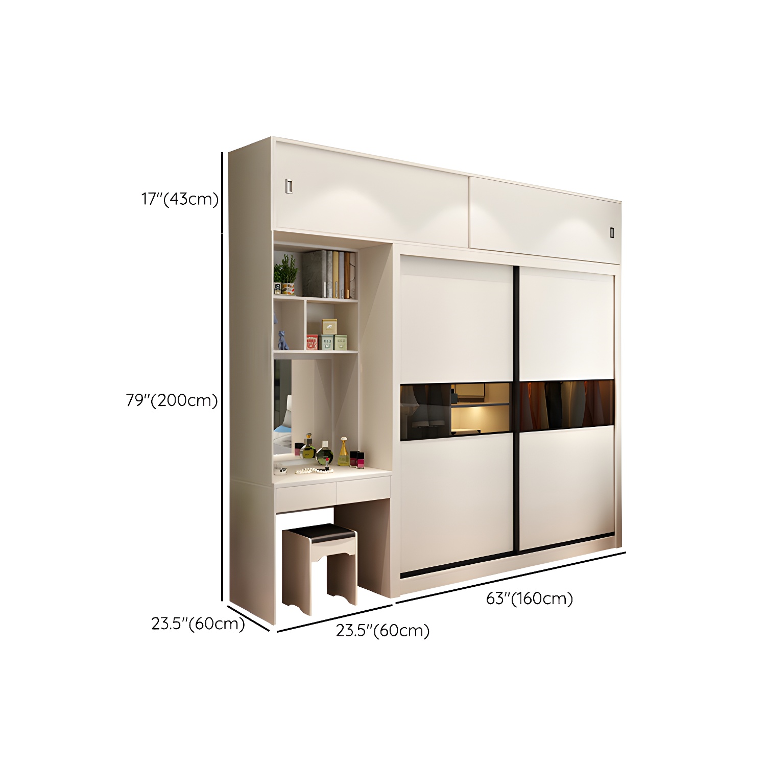 Contemporary Home Engineered Wood Wardrobe Freestanding Wardrobe Closet - image 24