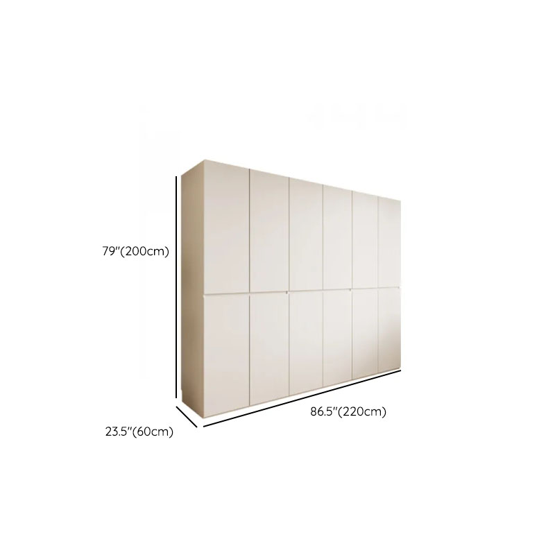 White Minimalist Manufactured Wood Independent Wardrobe Closet with Soft Close Door, Interior Shelves, and Articulated Mechanism - image 14