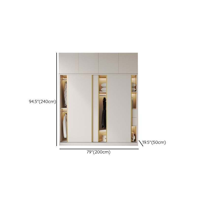 Attractive Modern White Wardrobe Armoire with Clothing Rod & Shelves - image 31