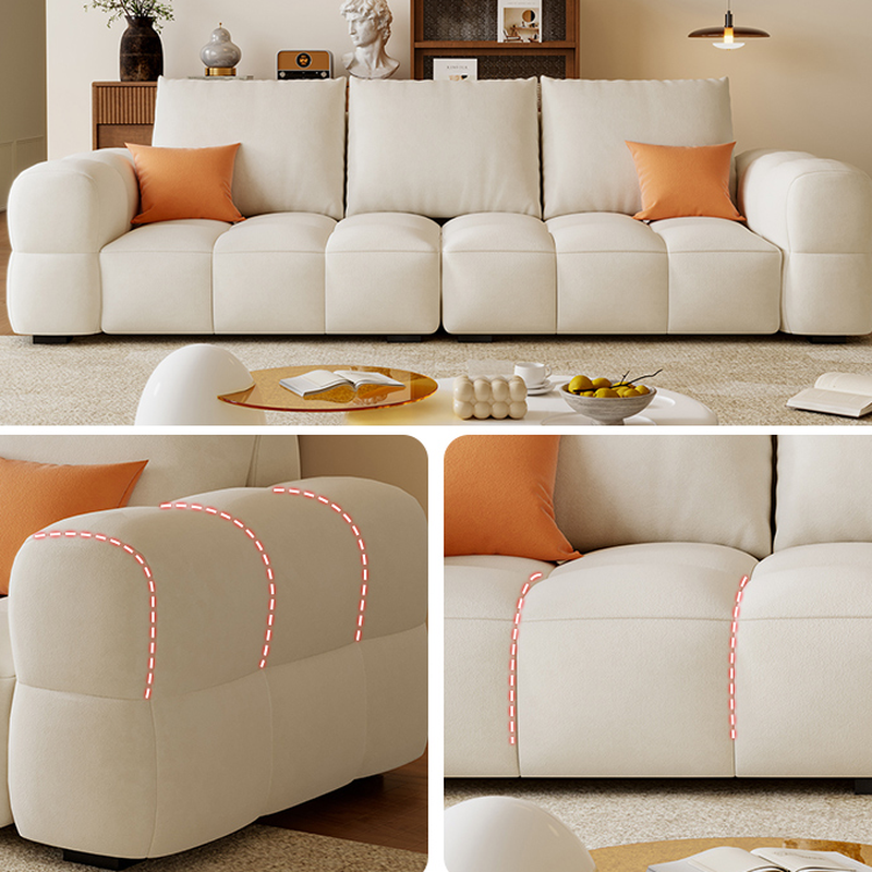 Contemporary Solid Color Tear Resistant Standard Sofa in Light Gray/Ivory/Coffee for 5/4 with 2 Pillows - image 13