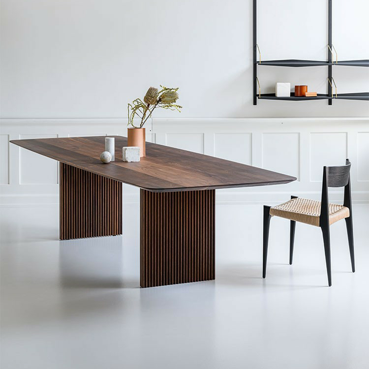 Modern Rectangle Wood Standard Table Height Dining Table , 8 Person/For 6/4 Person Fixed Table - image 4