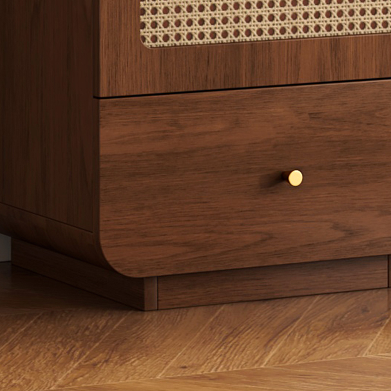 Simple Rectangular Accent Cabinet with Storage, Engineered Wood Countertop, Pull Knobs, Auburn Top, and Soft Close Drawer - image 10