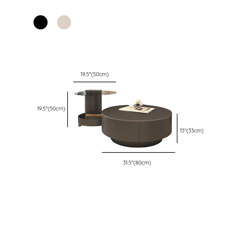 Rounded Coffee Table with 2 Drawers for Indoor Use in a Modern Style - image 12