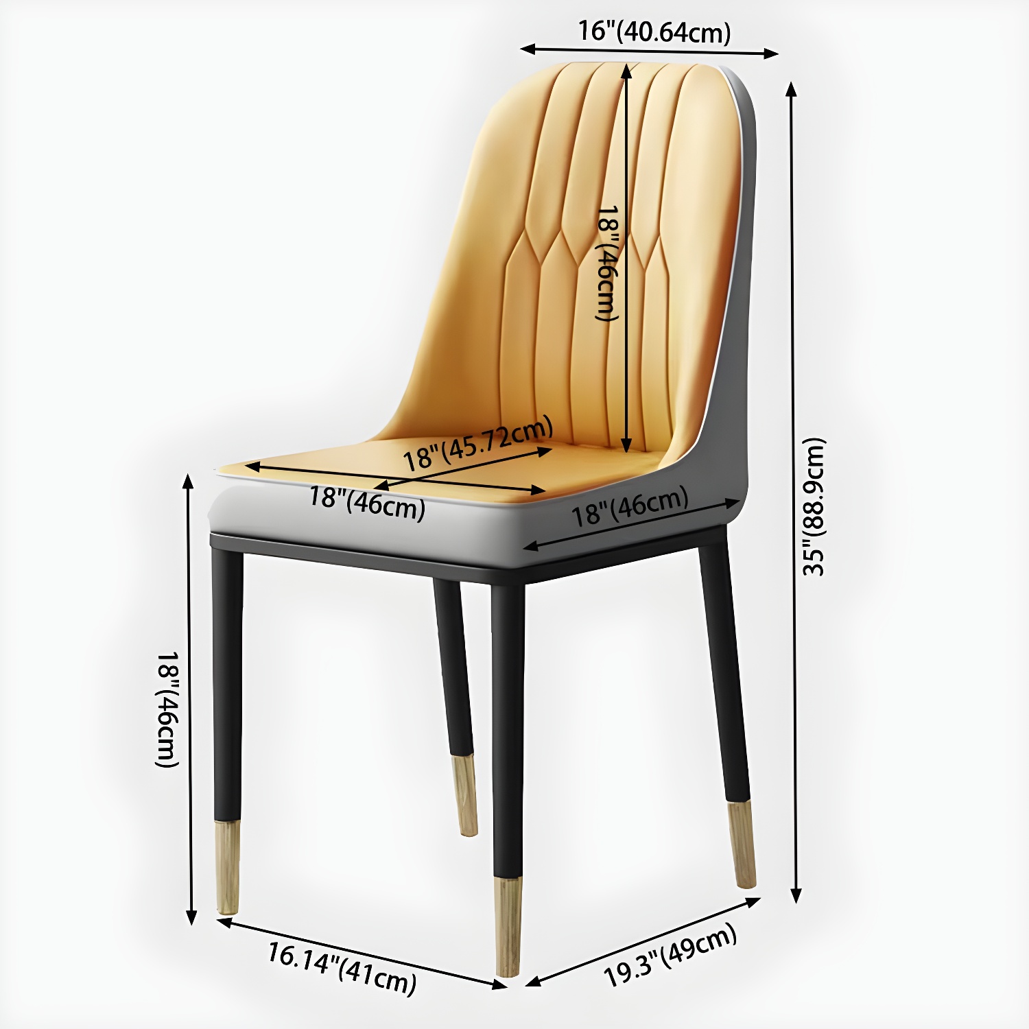 Metal Base Indoor Chair 18'' Wide Parsons Leather Chair for Restaurant - image 18